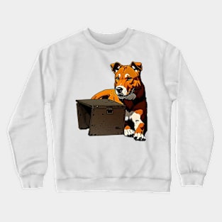 Canine Curiosity Captured in Art Crewneck Sweatshirt